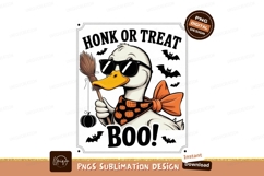 Cool duck with broom and pumpkin bandana Halloween Product Image 1