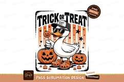 Halloween duck wearing crocs and holding candy pumpkin Product Image 1