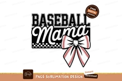 Baseball Mama Bow ribbon sport Product Image 1