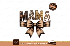 Mama leopard glitter cow print bow image Product Image 1