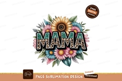 Mama floral leopard glitter design flowers sunflower Product Image 1