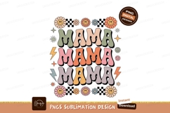 Retro Mama Flowers Lightning Bolts Peace Signs image Product Image 1