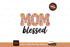 Mom smiley flower design retro pink Product Image 1