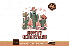 Cactus cowboys festive holiday scene christmas lights Product Image 1