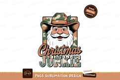 Santa Claus wearing camouflage hat and cowboy hat Christmas Product Image 1