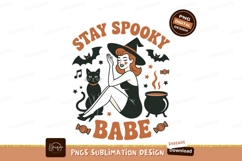 Halloween witch cat cauldron bats candy image Product Image 1