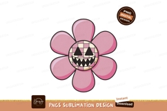 Pink flower with scary face cartoon Product Image 1