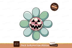 Flower with jack o lantern face jackolantern cartoon Product Image 1