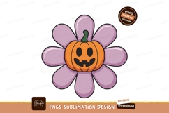 Orange Pumpkin Flower With Purple Petals halloween Product Image 1