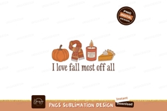 Autumnal symbols pumpkin scarf candle pie fall Product Image 1