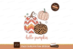 Pumpkins with stars and leopard print fall autumn Product Image 1