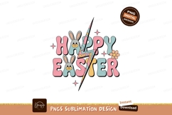 Happy Easter Retro Bunny Lightning Bolt Flower image Product Image 1