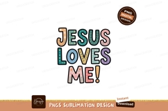 Jesus Loves Me Floral Text image Product Image 1