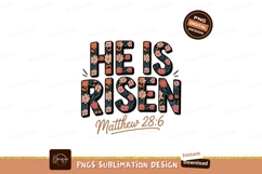 He is risen floral text Easter religious Product Image 1