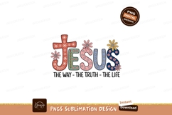 Jesus cross floral lettering religious Product Image 1