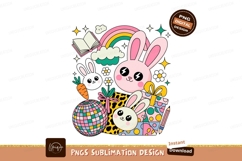 Cute bunnies rainbow gifts stars disco Product Image 1