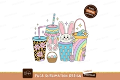 Pastel Easter Drinks and Bunny colorful Product Image 1