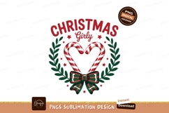 Christmas Girly Candy Cane Heart Wreath image Product Image 1