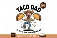 Cowboy dad holding tacos food festive Product Image 1