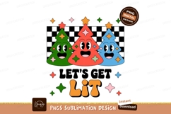 Festive cartoon trees with stars and text Christmas Product Image 1