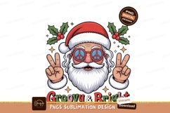 Groovy Santa Peace Sign Christmas retro Product Image 1