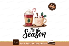 Festive Holiday Drinks With Candy Cane And Marshmallows Product Image 1