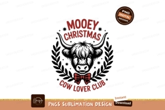 Mooey Christmas Cow Lover Club Red Bow image Product Image 1