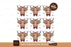 Highland cow heads with bows tartan Product Image 1