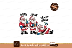 Merry Santas drinking beer and bottles claus christmas Product Image 1