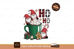 Gnomes enjoying hot chocolate with festive decorations Product Image 1