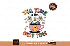 Smiley flowers in cup with text time Product Image 1