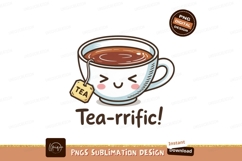 Smiling tea cup with tag beverage drink Product Image 1