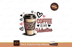 Coffee cup with leopard print sleeve and hearts image Product Image 1