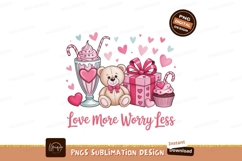Teddy bear gift cupcake milkshake hearts image Product Image 1