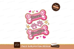 Pink dog bones with hearts and paws image Product Image 1