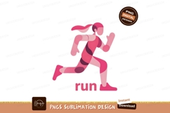 Pink runner motion graphic running woman Product Image 1