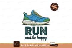 Blue running shoe with green accents and yellow laces Product Image 1