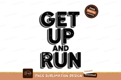Get Up And Run Text motivational running Product Image 1
