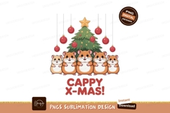 Cute hamsters celebrate Christmas with festive tree and orna Product Image 1