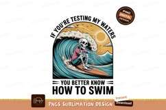 Skeleton Surfing Big Wave ocean beach Product Image 1