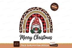 Festive gnome holding coffee cup under rainbow christmas Product Image 1
