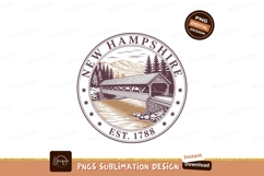 New Hampshire covered bridge mountain scene image Product Image 1