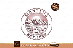 Montana Bison Mountains Sunset Emblem buffalo Product Image 1