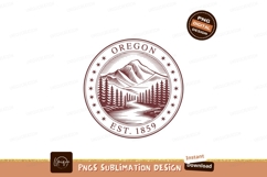 Oregon mountain river forest emblem image Product Image 1