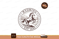 Wyoming horse mountains emblem western Product Image 1