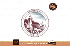 Lighthouse coastal scene with sailboats water Product Image 1