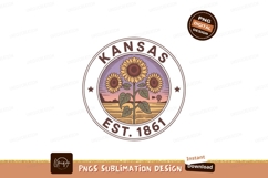 Kansas Sunflowers Field Sunset Windmill image Product Image 1