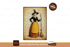 Woman witch holding broom costume Product Image 1