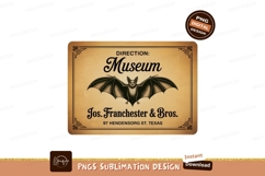 Museum Bat Direction Sign vintage Product Image 1
