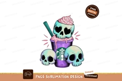 Skull coffee drink with pastel colors purple Product Image 1